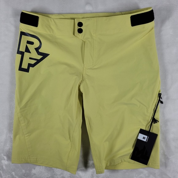 Fat Face Pants - Race Face Cycling Shorts Youth Size Large Yellow Sendy Biking Zipper Pockets